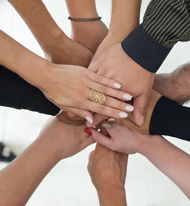 Hands together